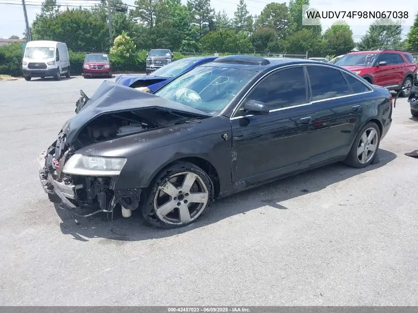 2008 Audi A6 4.2 VIN: WAUDV74F98N067038 Lot: 42457023