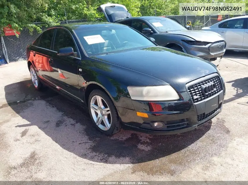 2008 Audi A6 4.2 VIN: WAUDV74F98N052491 Lot: 42561613