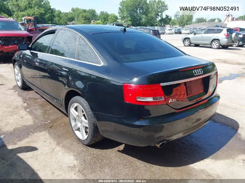 2008 Audi A6 4.2 VIN: WAUDV74F98N052491 Lot: 42561613