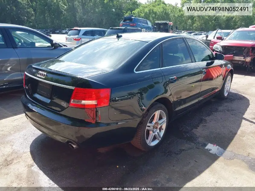 2008 Audi A6 4.2 VIN: WAUDV74F98N052491 Lot: 42561613