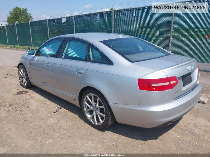 2009 Audi A6 3.0 Premium VIN: WAUSG74F19N024865 Lot: 42469679
