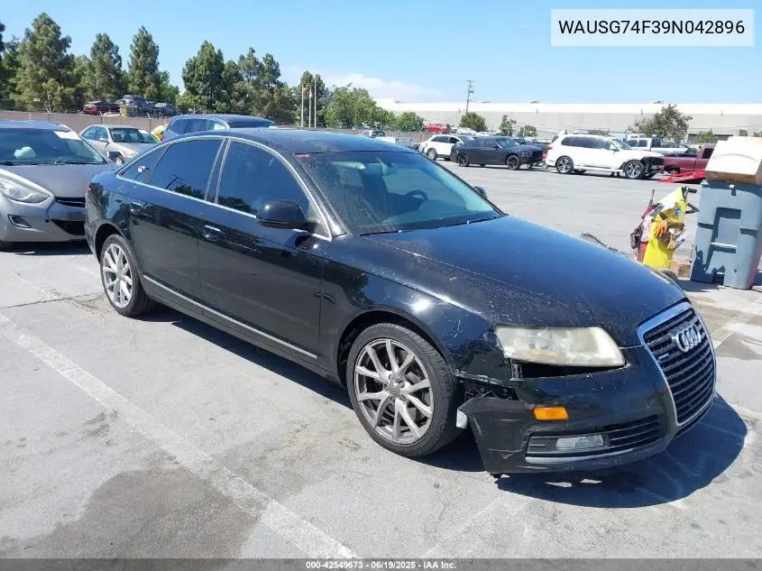 2009 Audi A6 3.0 Premium VIN: WAUSG74F39N042896 Lot: 42549673