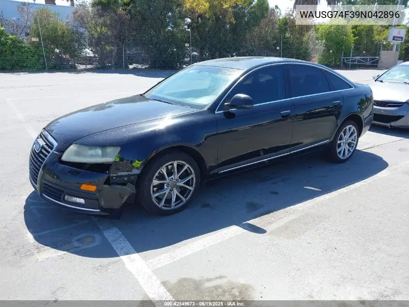 2009 Audi A6 3.0 Premium VIN: WAUSG74F39N042896 Lot: 42549673