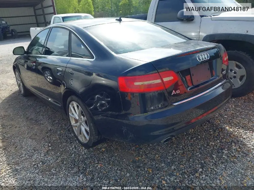 2010 Audi A6 3.0 Premium VIN: WAUFGAFB8AN048187 Lot: 41947933