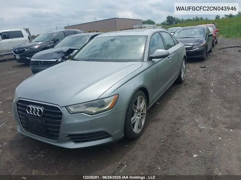 2012 Audi A6 3.0 Premium VIN: WAUFGCFC2CN043946 Lot: 12335201