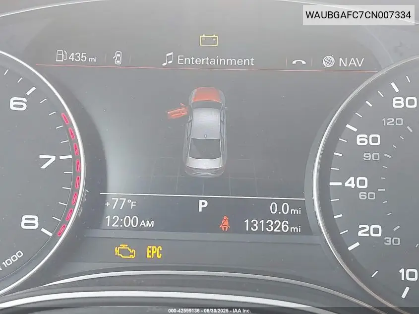 2012 Audi A6 3.0 Premium VIN: WAUBGAFC7CN007334 Lot: 42599136