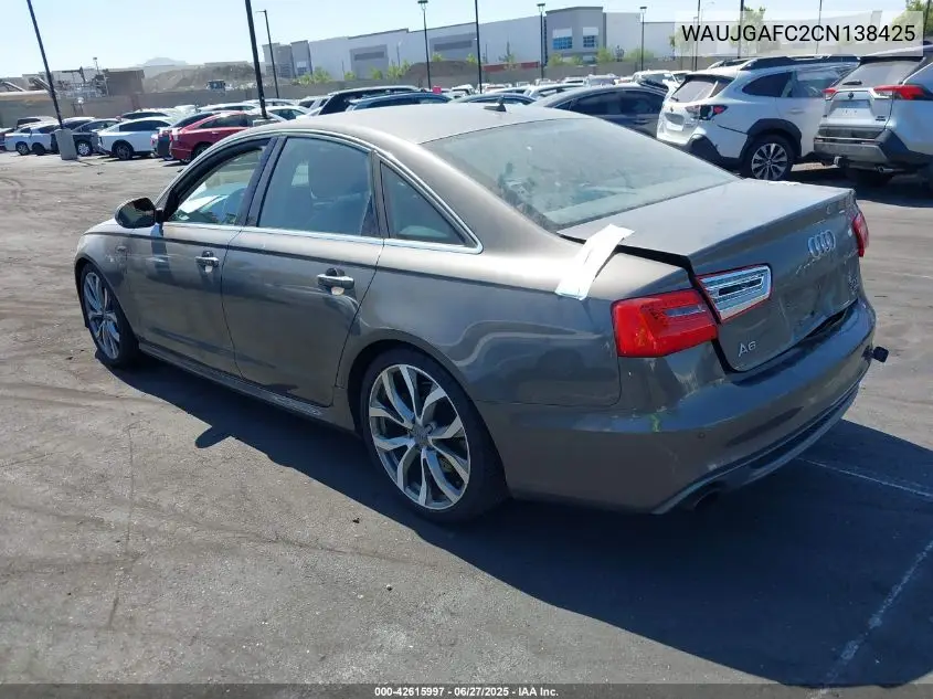 2012 Audi A6 3.0 Premium VIN: WAUJGAFC2CN138425 Lot: 42615997