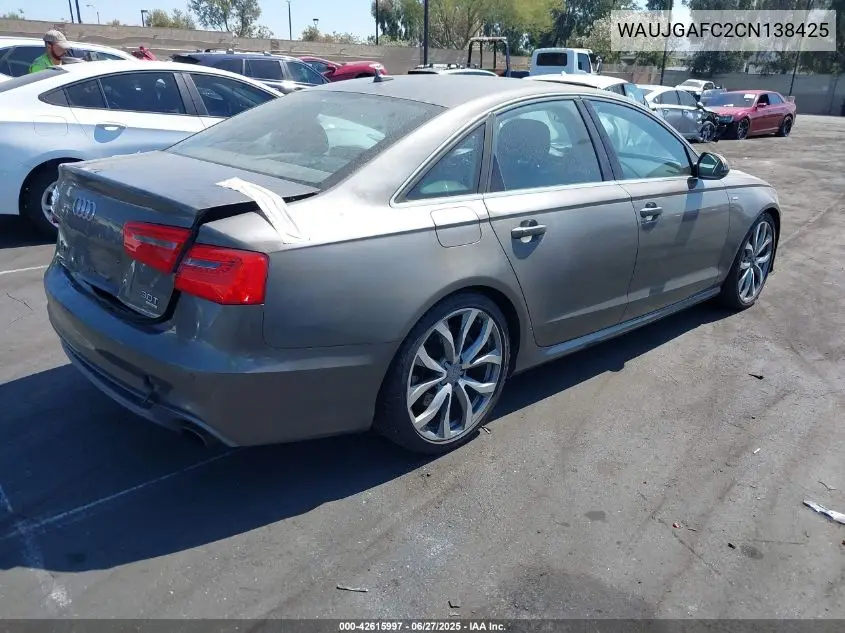 2012 Audi A6 3.0 Premium VIN: WAUJGAFC2CN138425 Lot: 42615997