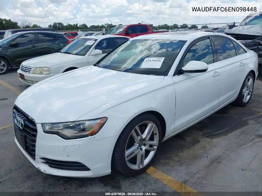 2014 Audi A6 2.0T Premium VIN: WAUDFAFC6EN098448 Lot: 42579526