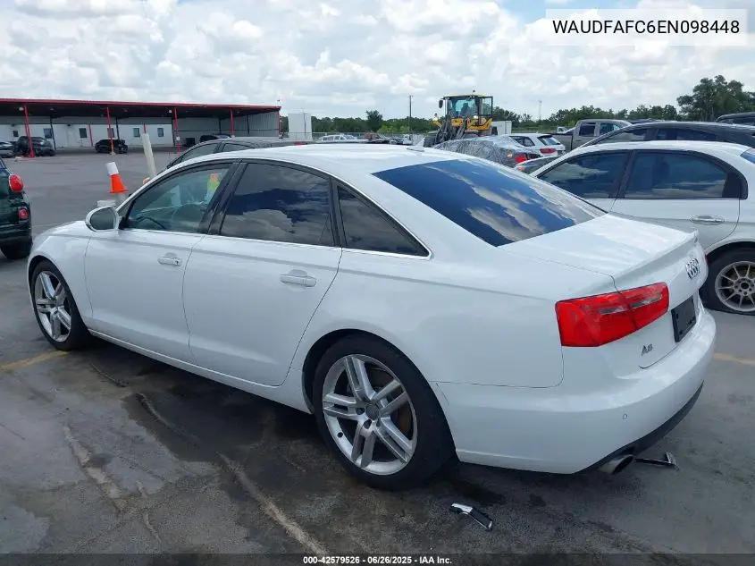 2014 Audi A6 2.0T Premium VIN: WAUDFAFC6EN098448 Lot: 42579526