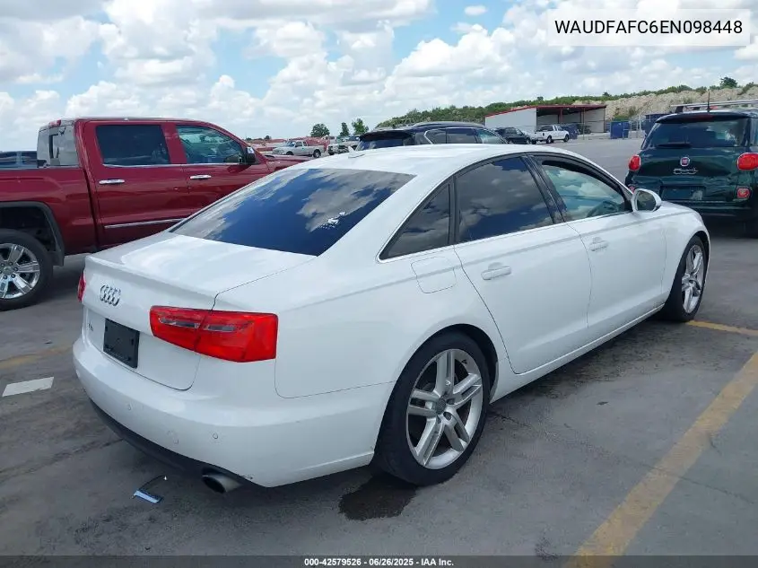 2014 Audi A6 2.0T Premium VIN: WAUDFAFC6EN098448 Lot: 42579526