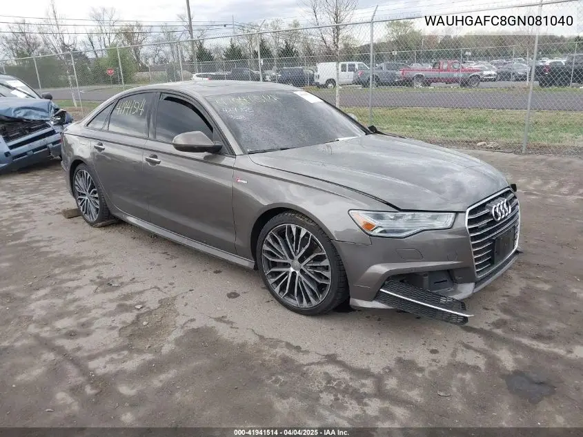 2016 Audi A6 3.0T Premium Plus VIN: WAUHGAFC8GN081040 Lot: 41941514