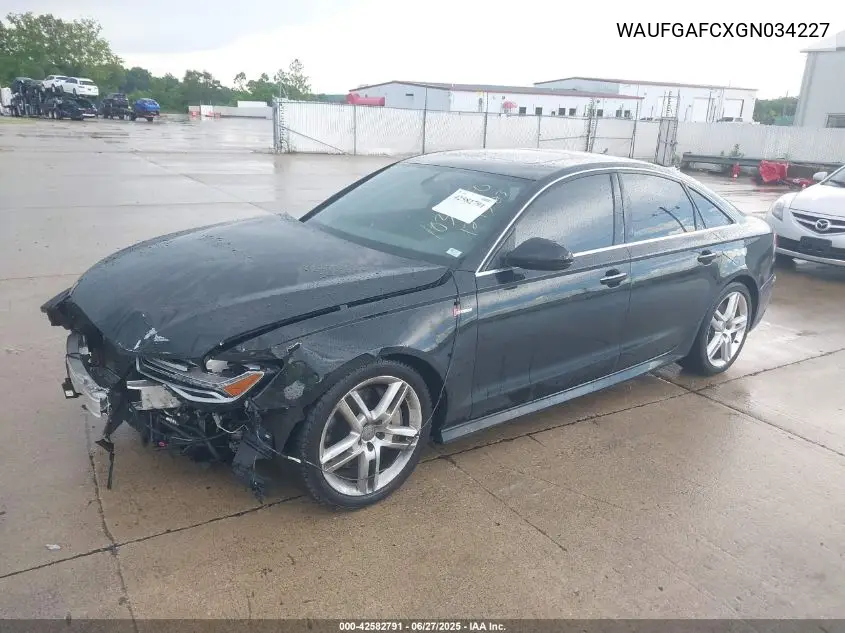2016 Audi A6 3.0T Premium Plus VIN: WAUFGAFCXGN034227 Lot: 42582791