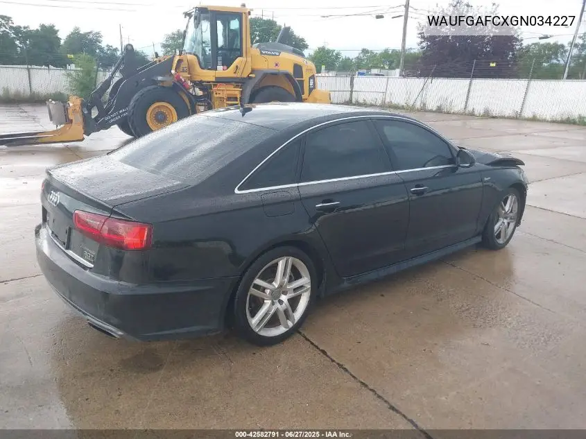 2016 Audi A6 3.0T Premium Plus VIN: WAUFGAFCXGN034227 Lot: 42582791