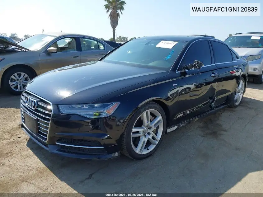 2016 Audi A6 2.0T Premium Plus VIN: WAUGFAFC1GN120839 Lot: 42610027