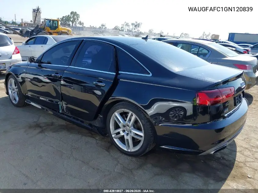2016 Audi A6 2.0T Premium Plus VIN: WAUGFAFC1GN120839 Lot: 42610027