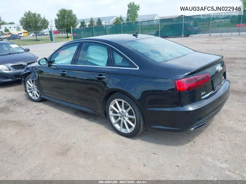 2018 Audi A6 3.0T Premium VIN: WAUG3AFC5JN022946 Lot: 42591258