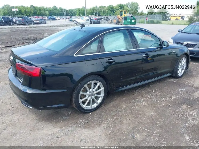 2018 Audi A6 3.0T Premium VIN: WAUG3AFC5JN022946 Lot: 42591258