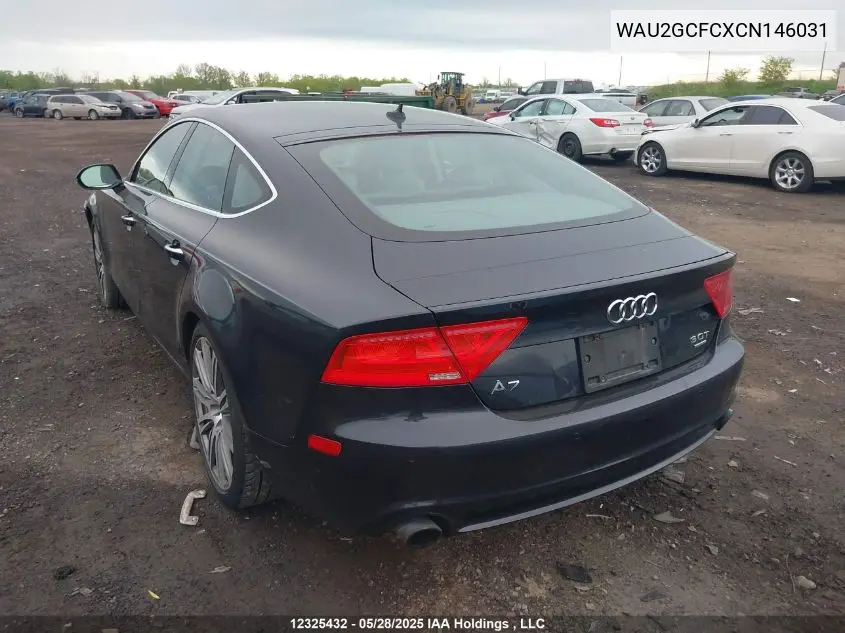 2012 Audi A7 Premium VIN: WAU2GCFCXCN146031 Lot: 12325432
