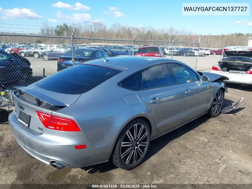 2012 Audi A7 Premium VIN: WAUYGAFC4CN137727 Lot: 41881239