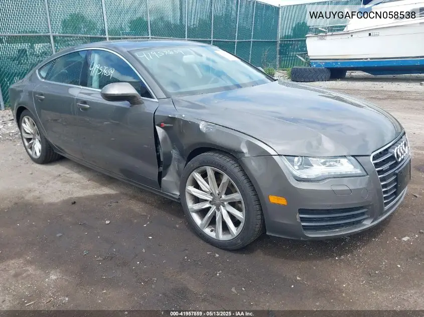 2012 Audi A7 Premium VIN: WAUYGAFC0CN058538 Lot: 41957859