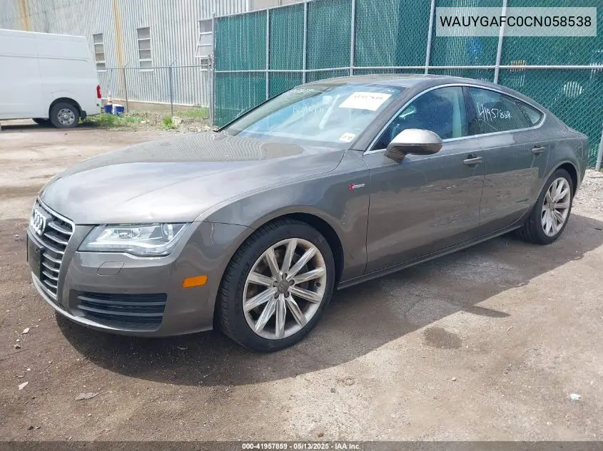 2012 Audi A7 Premium VIN: WAUYGAFC0CN058538 Lot: 41957859