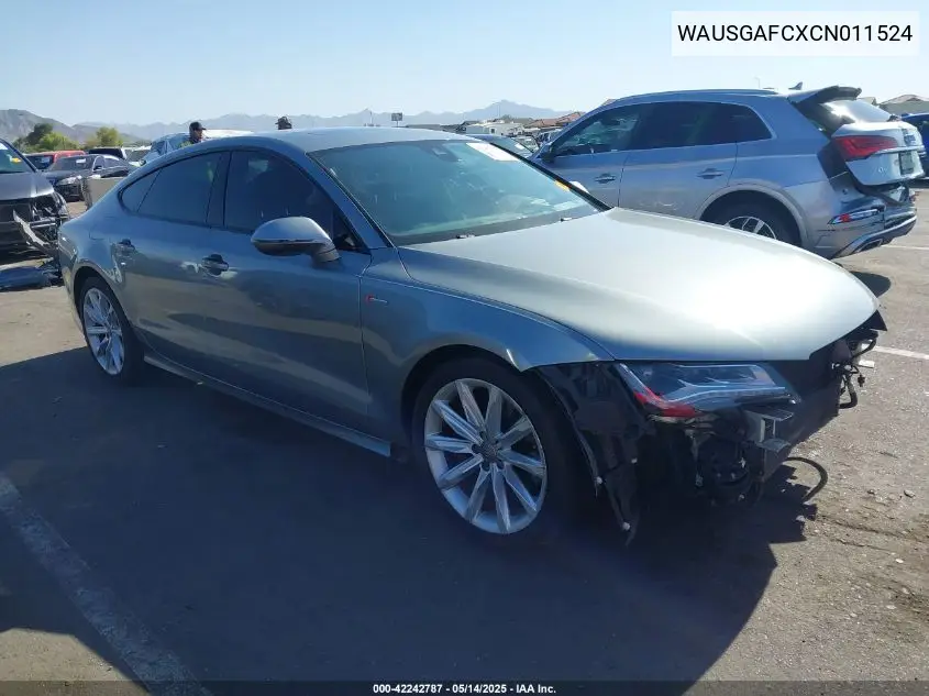 2012 Audi A7 Premium VIN: WAUSGAFCXCN011524 Lot: 42242787