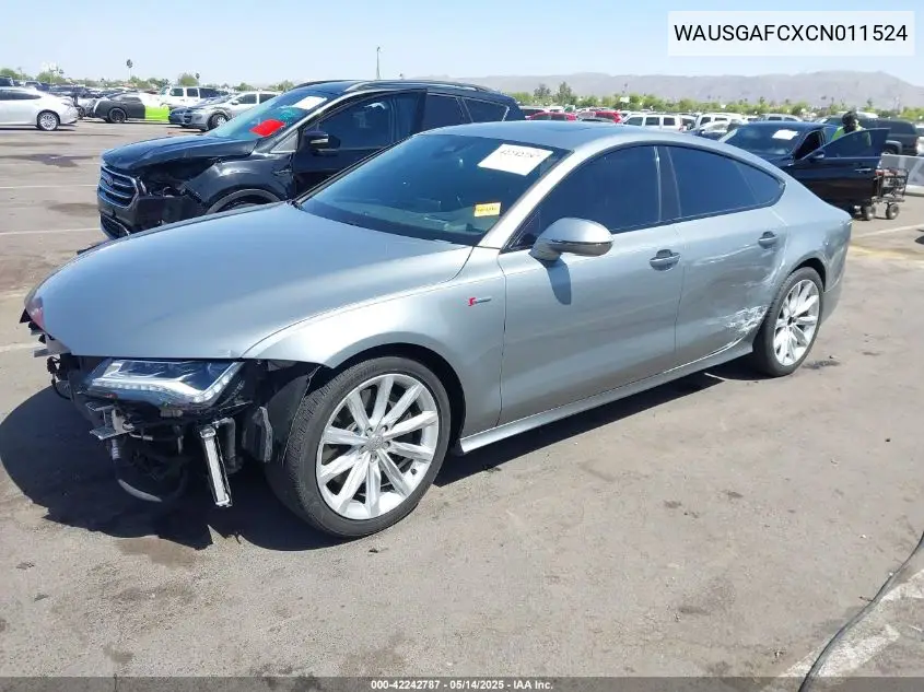 2012 Audi A7 Premium VIN: WAUSGAFCXCN011524 Lot: 42242787