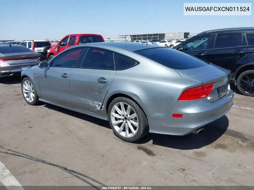 2012 Audi A7 Premium VIN: WAUSGAFCXCN011524 Lot: 42242787