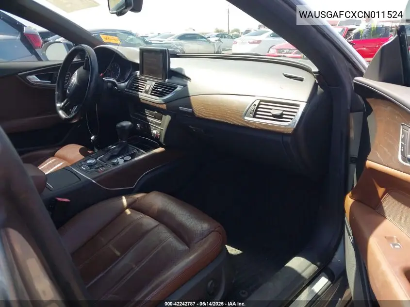 2012 Audi A7 Premium VIN: WAUSGAFCXCN011524 Lot: 42242787