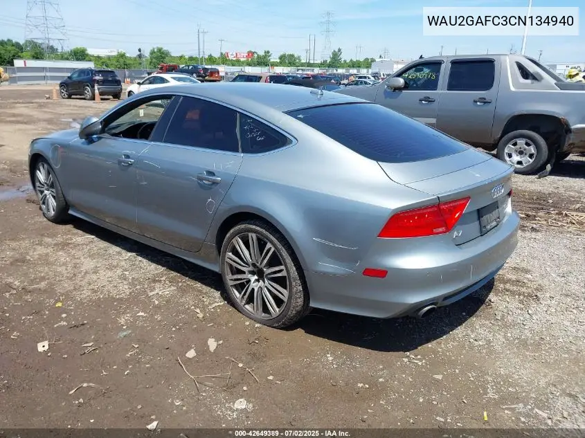 2012 Audi A7 Premium VIN: WAU2GAFC3CN134940 Lot: 42649389