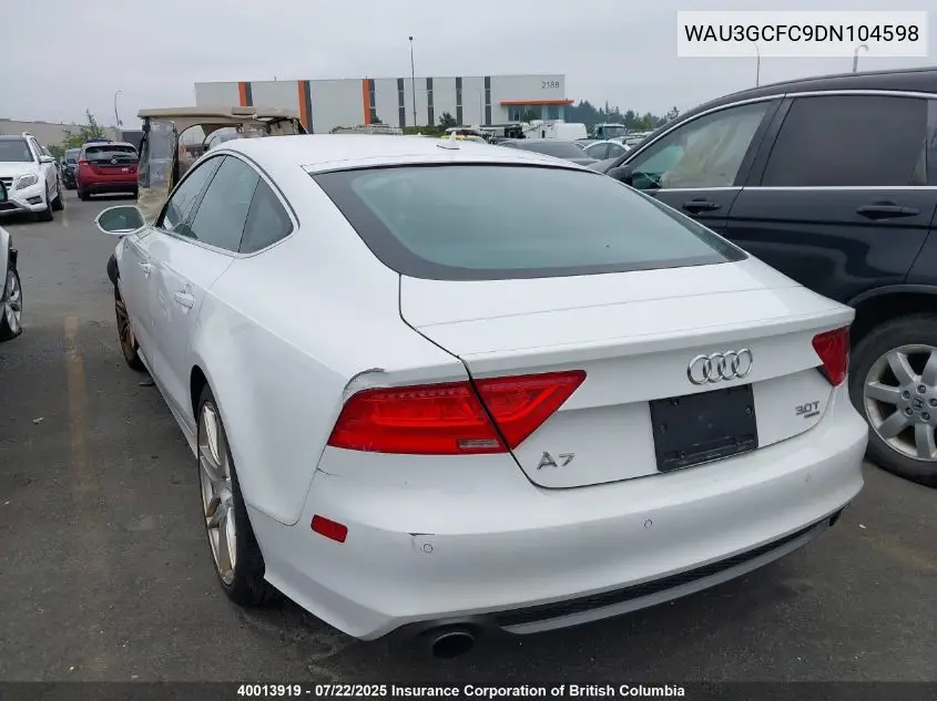 2013 Audi A7 Premium Plus VIN: WAU3GCFC9DN104598 Lot: 40013919
