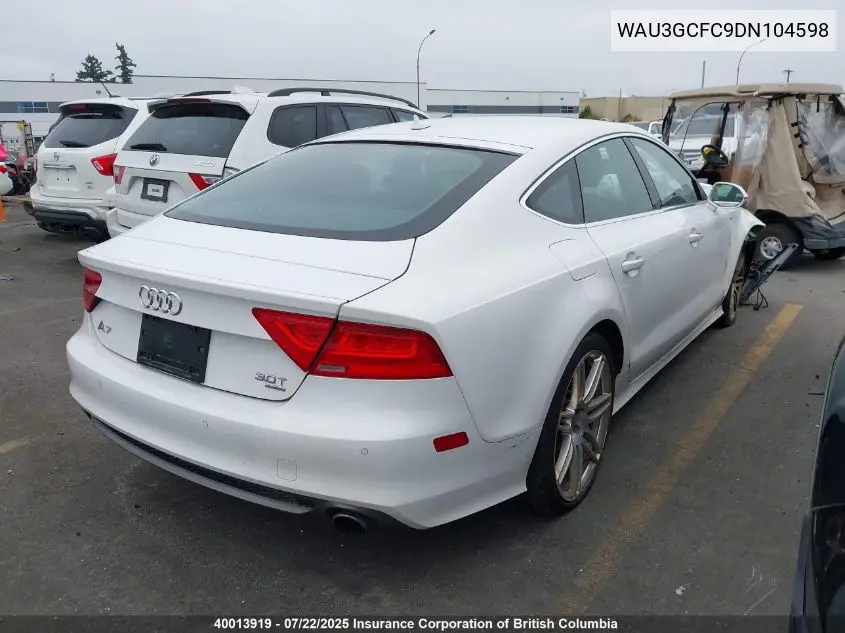 2013 Audi A7 Premium Plus VIN: WAU3GCFC9DN104598 Lot: 40013919