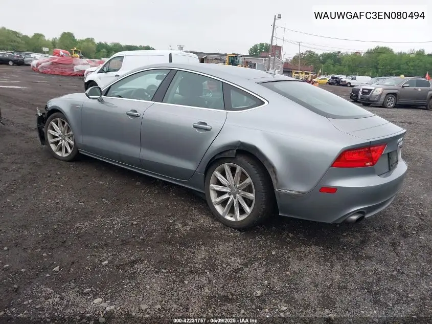 2014 Audi A7 3.0T Premium Plus VIN: WAUWGAFC3EN080494 Lot: 42231757