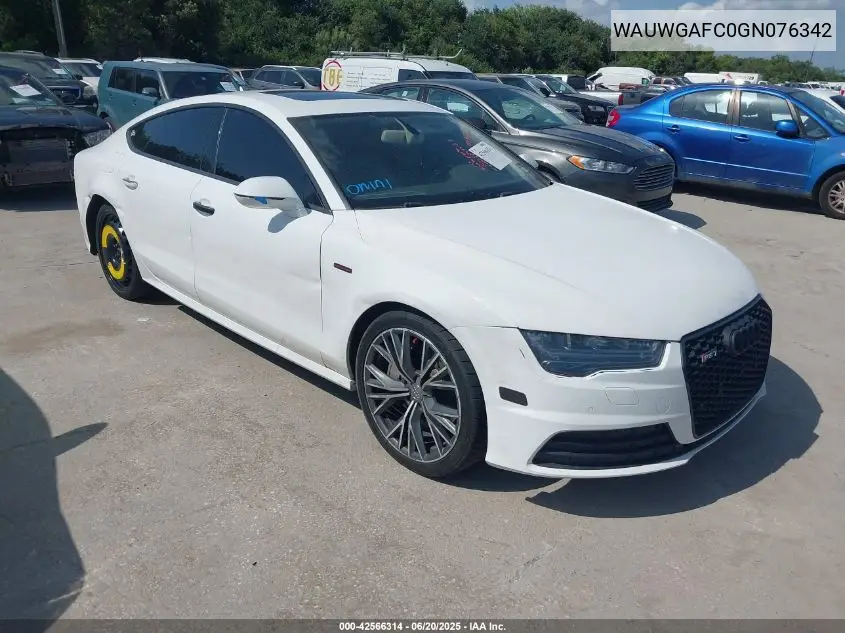 2016 Audi A7 3.0T Premium Plus VIN: WAUWGAFC0GN076342 Lot: 42566314