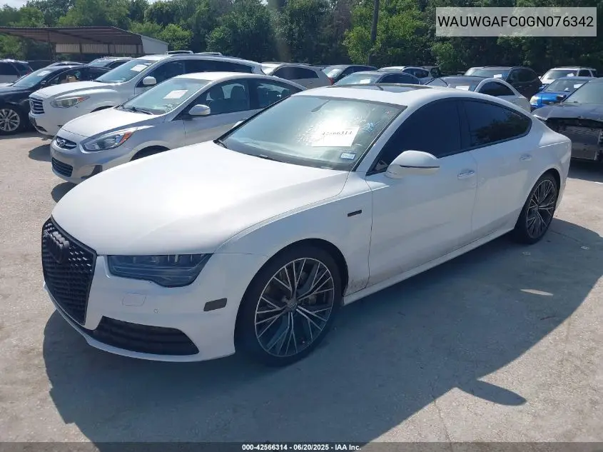 2016 Audi A7 3.0T Premium Plus VIN: WAUWGAFC0GN076342 Lot: 42566314