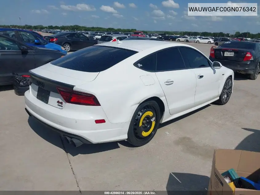 2016 Audi A7 3.0T Premium Plus VIN: WAUWGAFC0GN076342 Lot: 42566314