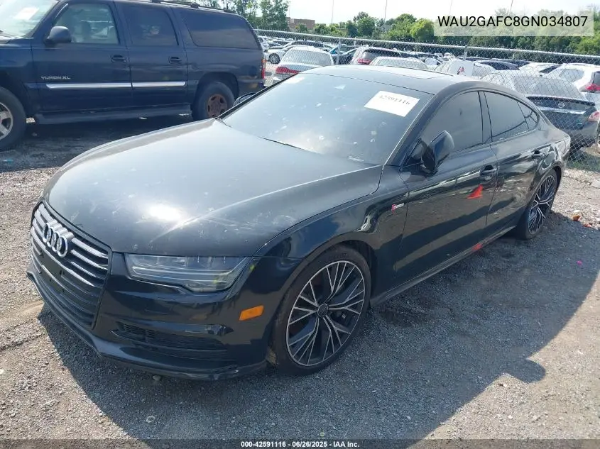 2016 Audi A7 3.0T Premium Plus VIN: WAU2GAFC8GN034807 Lot: 42591116
