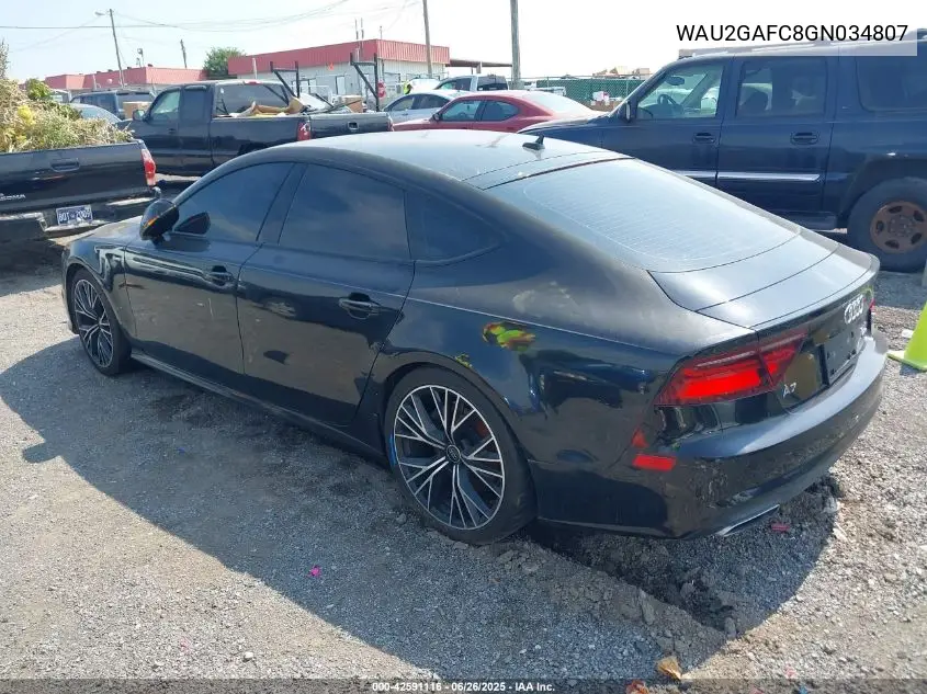 2016 Audi A7 3.0T Premium Plus VIN: WAU2GAFC8GN034807 Lot: 42591116