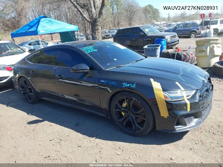 2019 Audi A7 55 Premium VIN: WAUV2AF27KN028931 Lot: 42042526