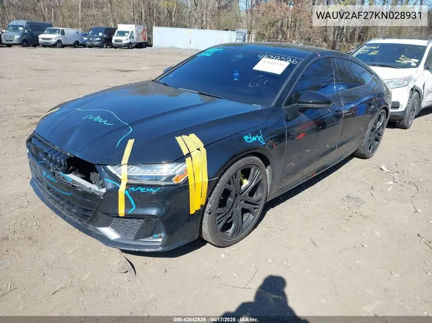 2019 Audi A7 55 Premium VIN: WAUV2AF27KN028931 Lot: 42042526