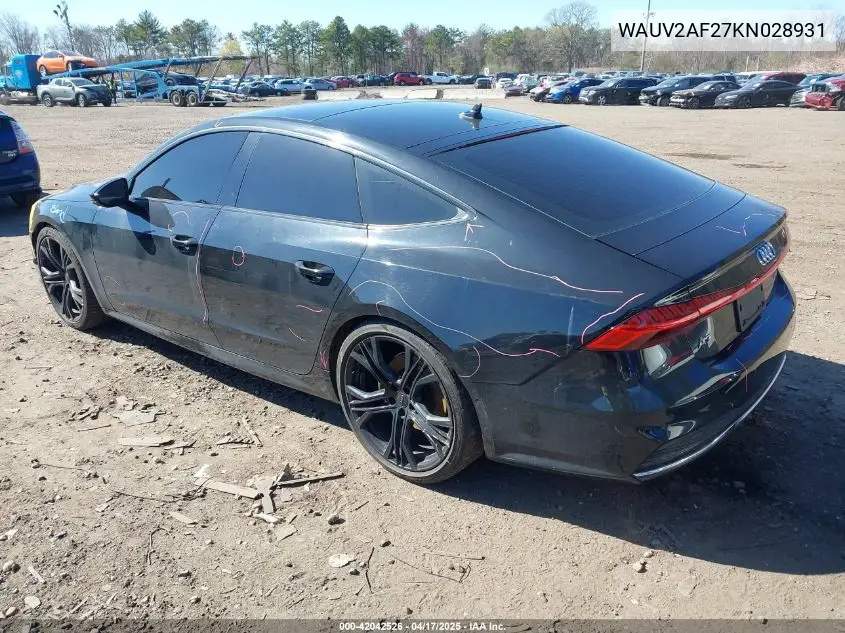 2019 Audi A7 55 Premium VIN: WAUV2AF27KN028931 Lot: 42042526