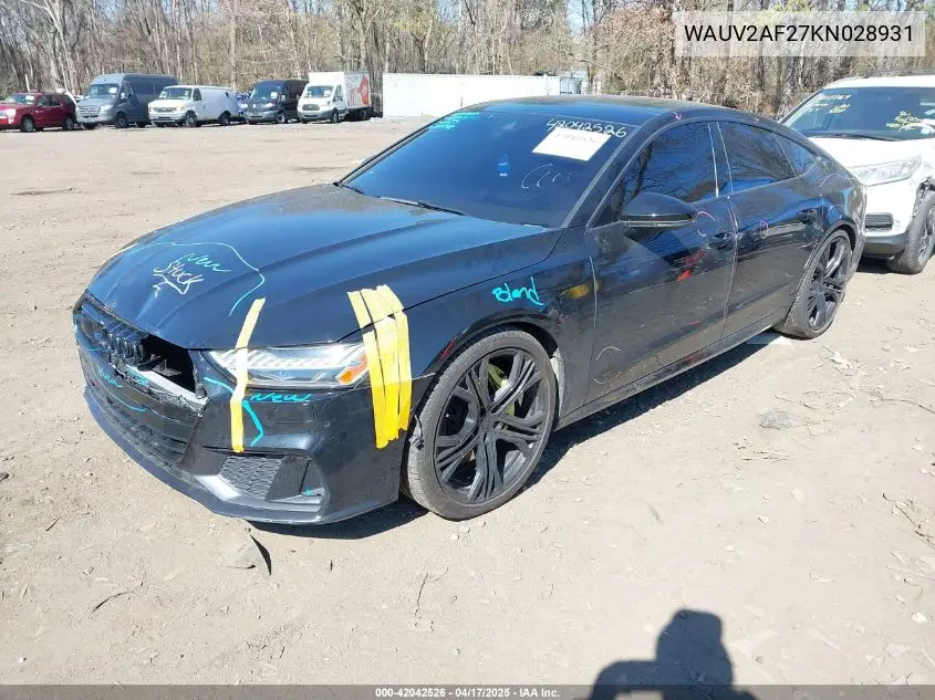 2019 Audi A7 55 Premium VIN: WAUV2AF27KN028931 Lot: 42042526