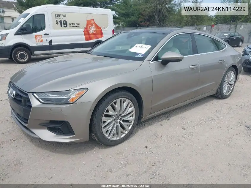 2019 Audi A7 55 Premium VIN: WAUR2AF24KN114229 Lot: 42126781