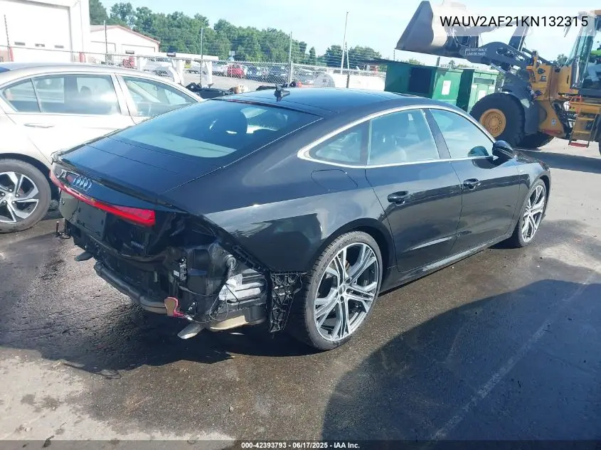 2019 Audi A7 55 Premium VIN: WAUV2AF21KN132315 Lot: 42393793
