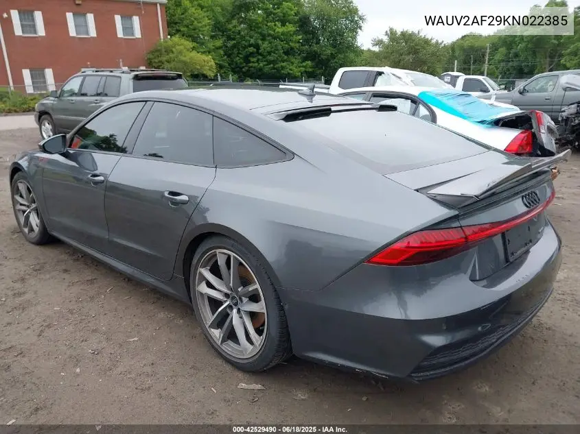 2019 Audi A7 55 Premium VIN: WAUV2AF29KN022385 Lot: 42529490