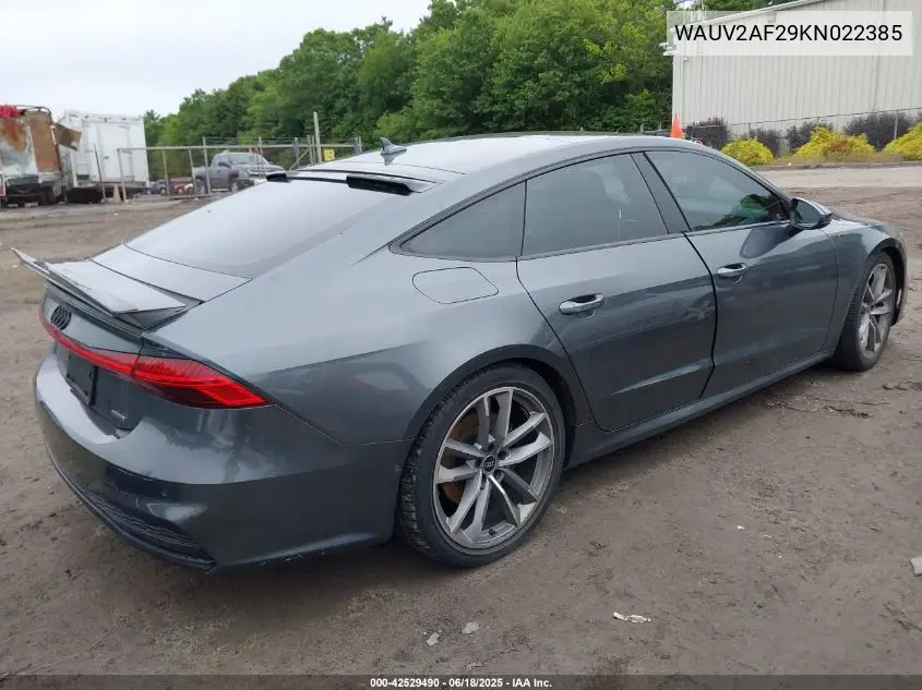 2019 Audi A7 55 Premium VIN: WAUV2AF29KN022385 Lot: 42529490