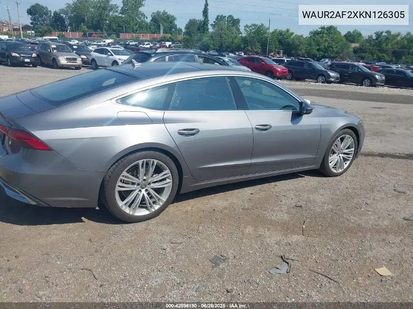 2019 Audi A7 55 Premium VIN: WAUR2AF2XKN126305 Lot: 42596190