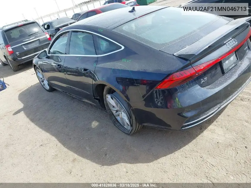 2021 Audi A7 Sportback Premium Plus 55 Tfsi Quattro S Tronic VIN: WAUU2AF21MN046713 Lot: 41828836