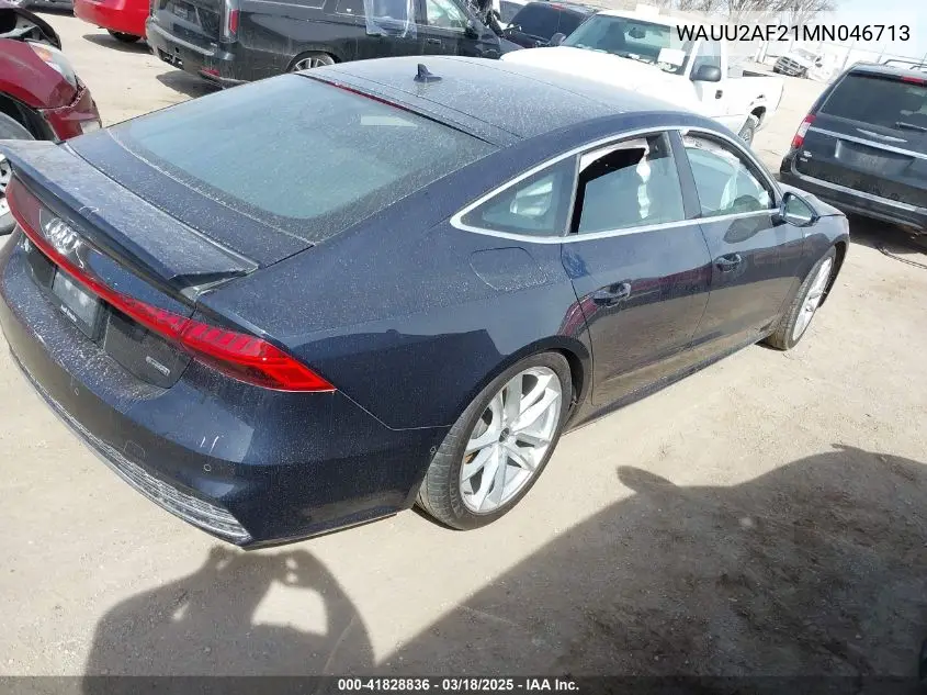 2021 Audi A7 Sportback Premium Plus 55 Tfsi Quattro S Tronic VIN: WAUU2AF21MN046713 Lot: 41828836